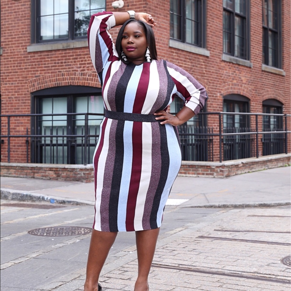 INC Stripes Metallic Skirt Set